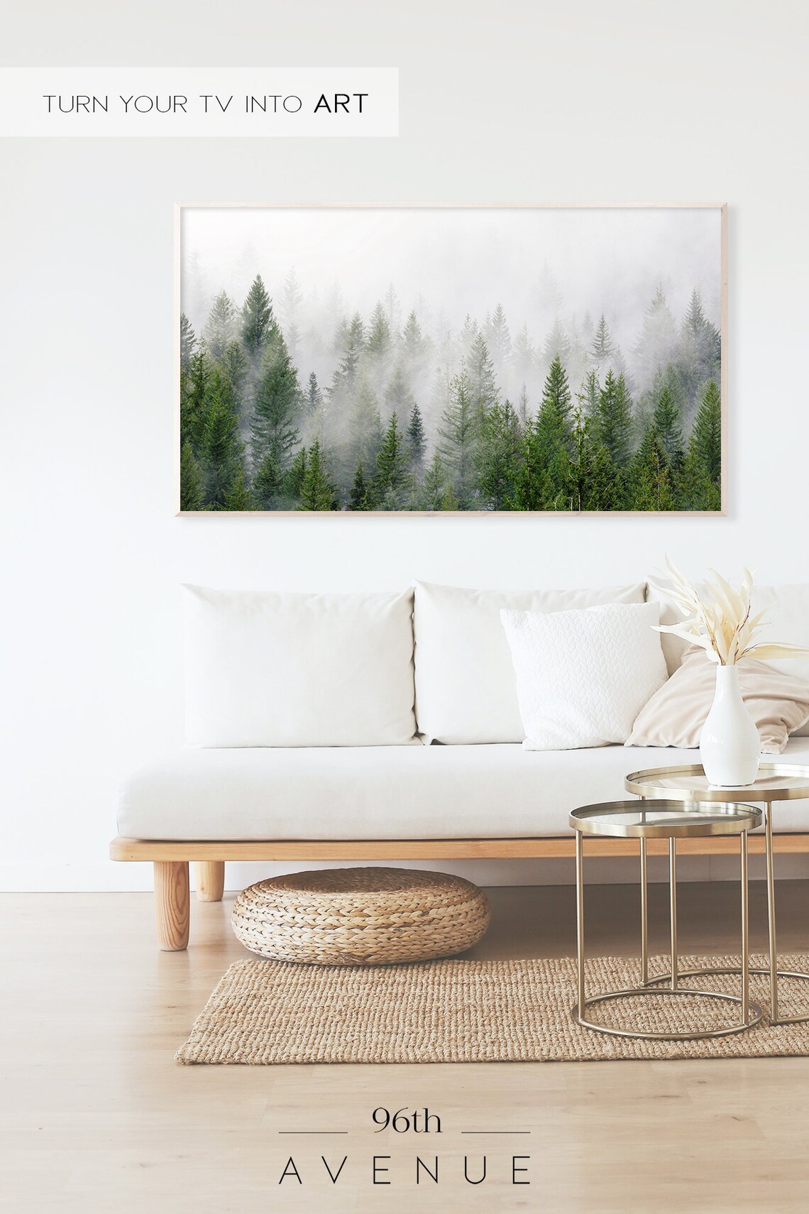 Foggy Forest Art Print, Nature Landscape - Image 2