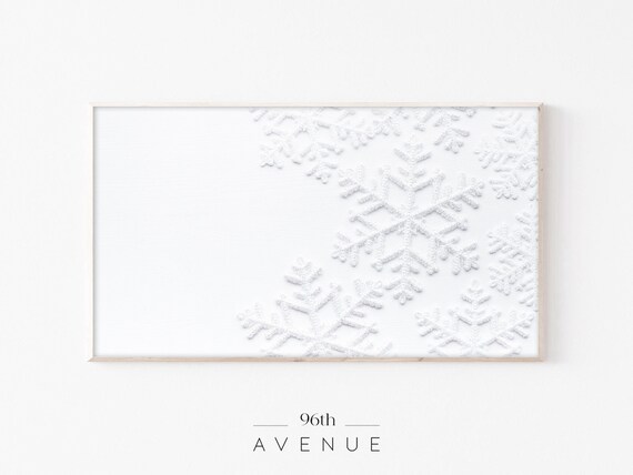Christmas Snowflakes Winter Art Print for TV Decor