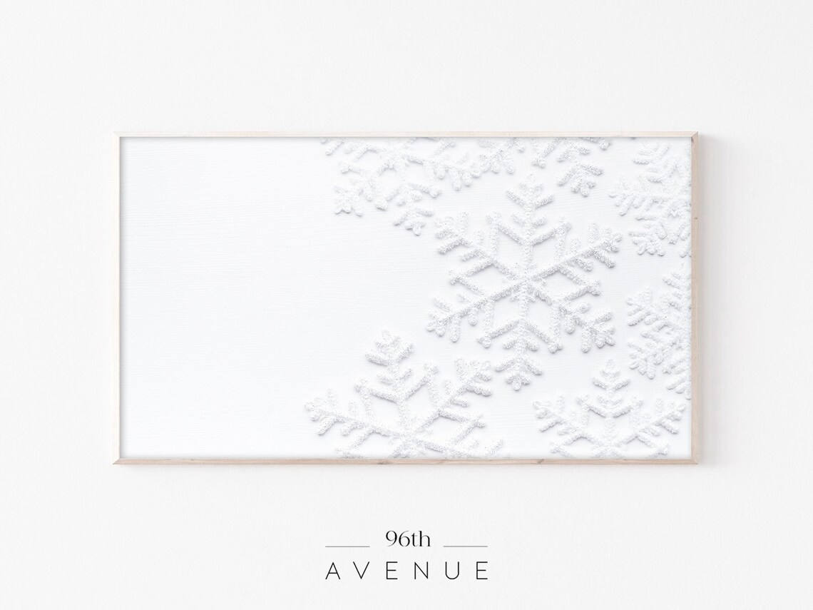 Christmas Snowflakes Winter Art Print for TV Decor
