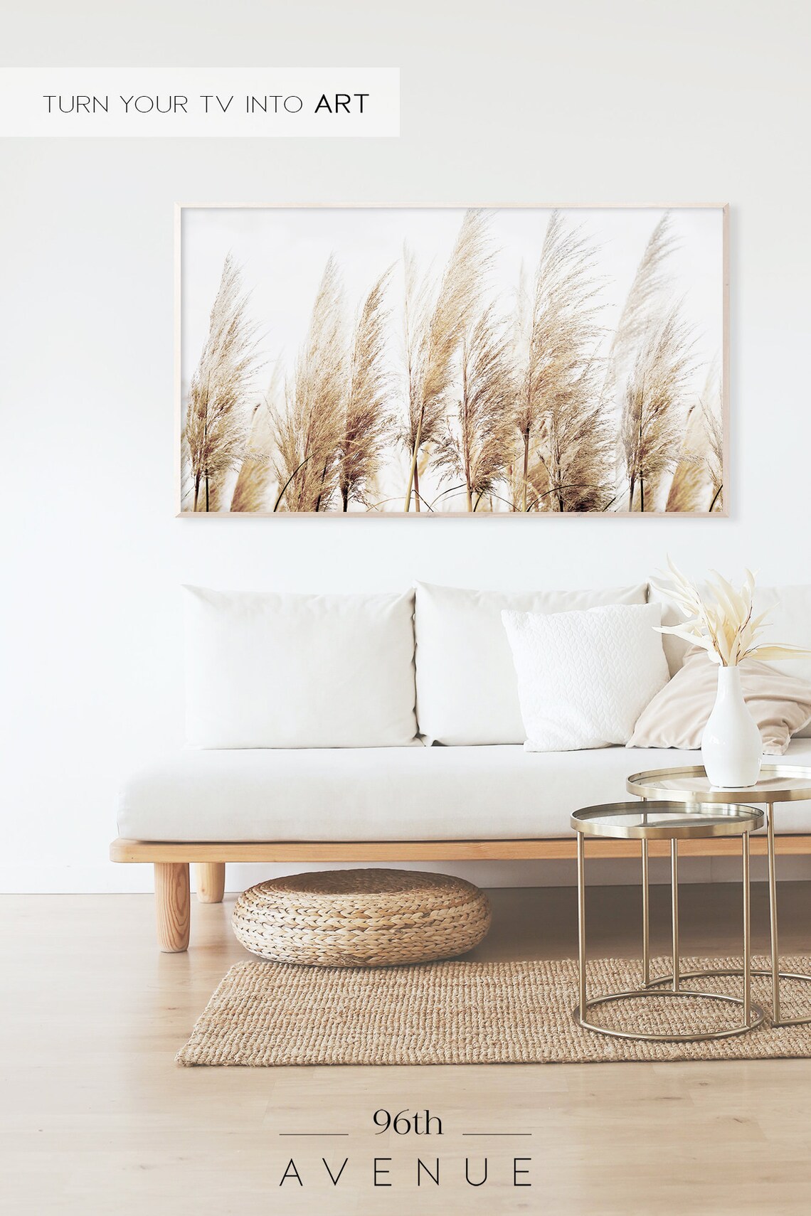 Pampas Grass Farmhouse Art Print for TV Wall - Image 2
