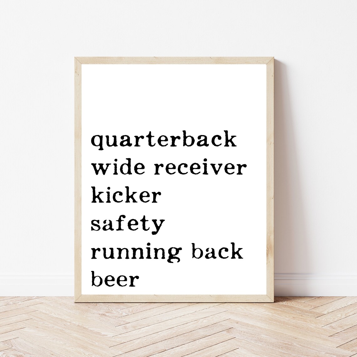 Funny Football Sign Beer Prints Home Decor Party Fall