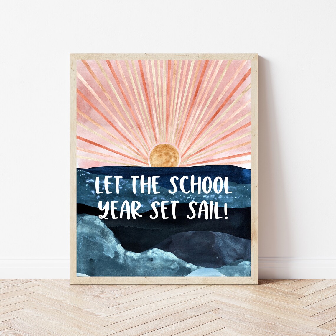 Let The School Year Set Sail Nautical Classroom Ocean Sunrise Wall Art