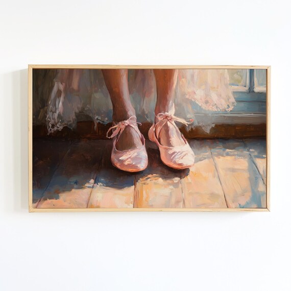 Ballet Shoes Vintage Painting, Coquette Gallery