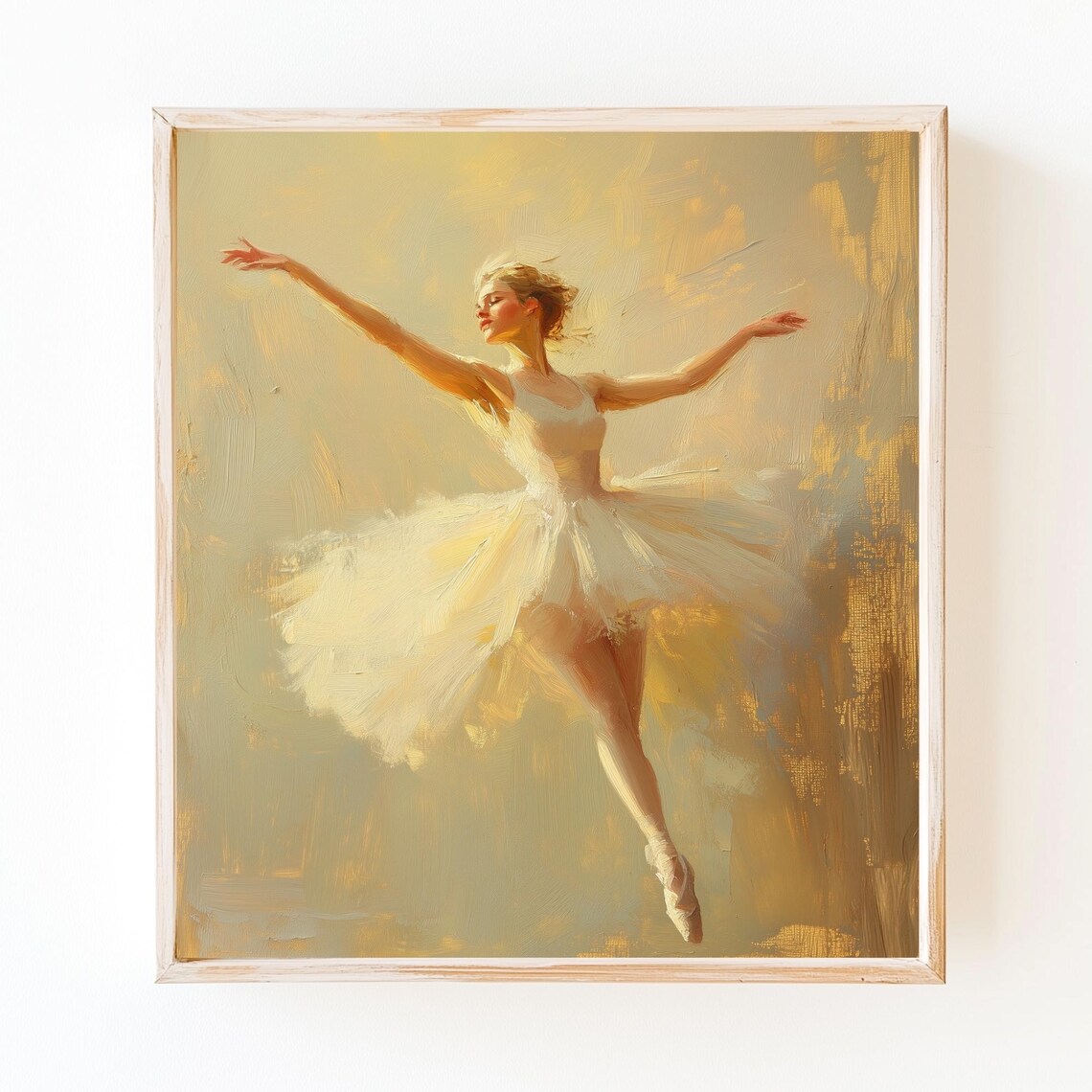 Vintage Ballerina Painting, Impressionist Balletcore Art Print