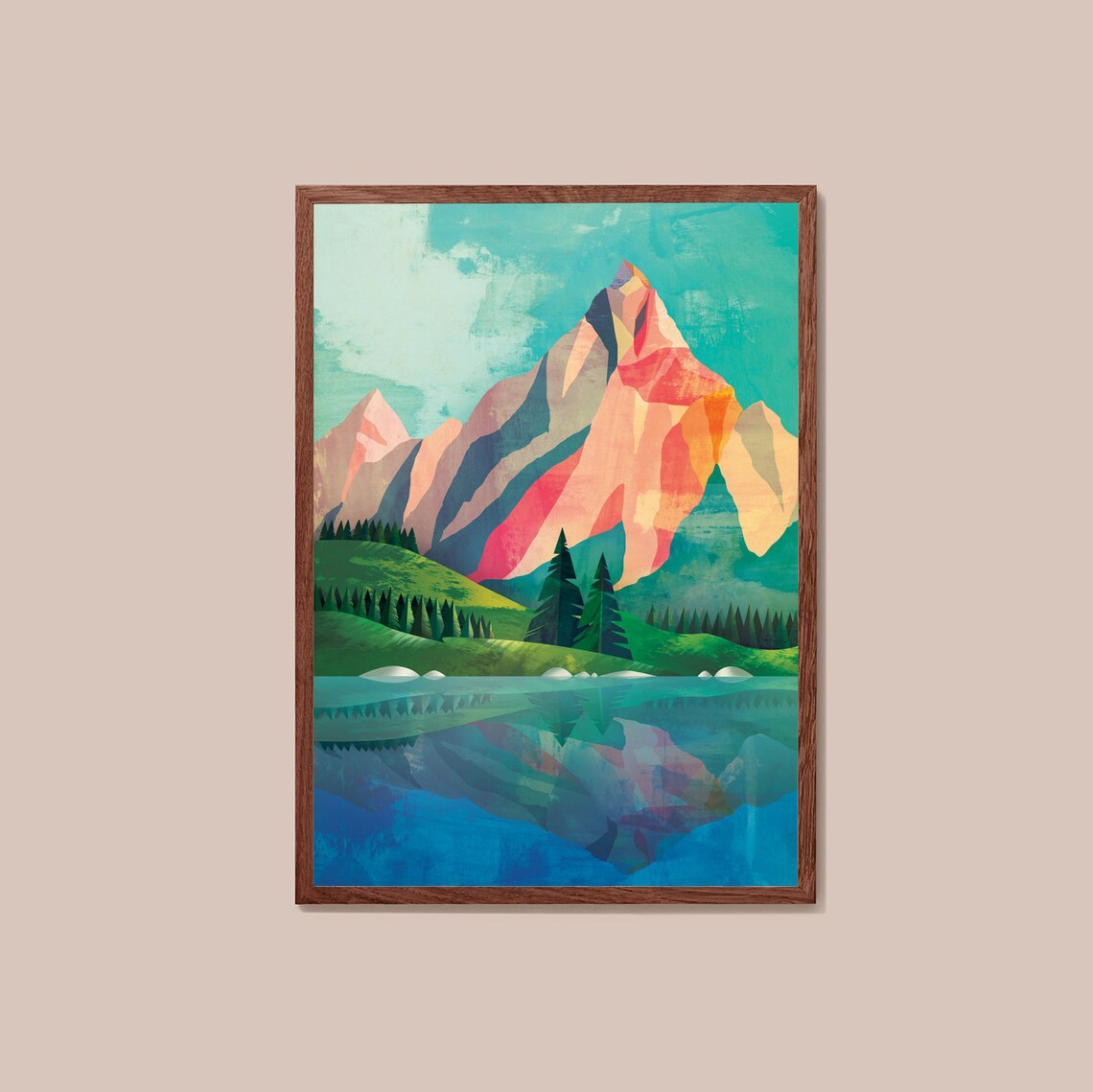 Mountain Landscape Art Print, Desert Scenery - Image 3