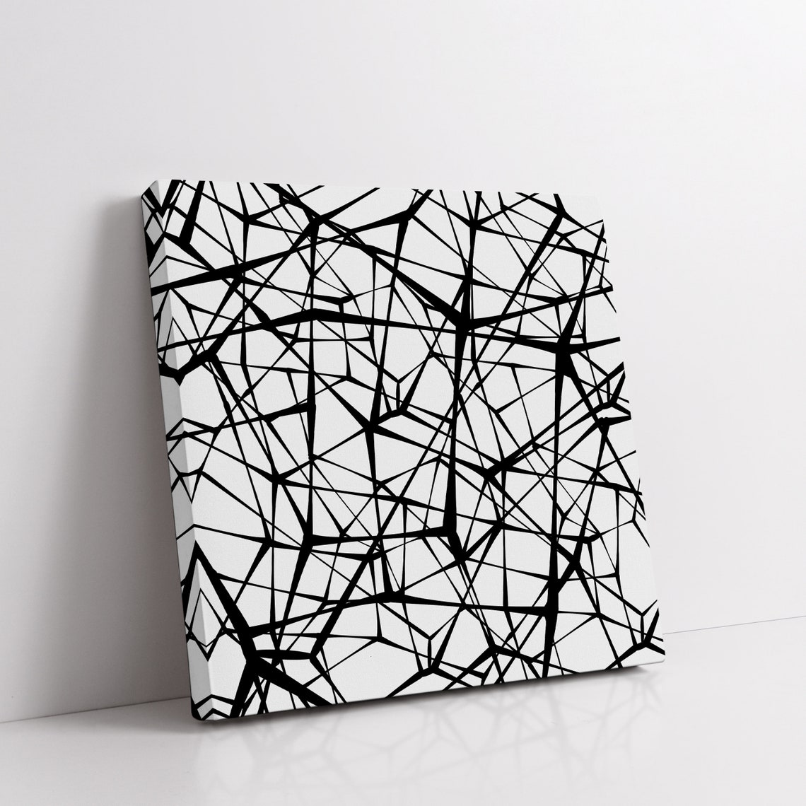 Black And White Abstract Geometric Lines Modern Minimalist Wall Art