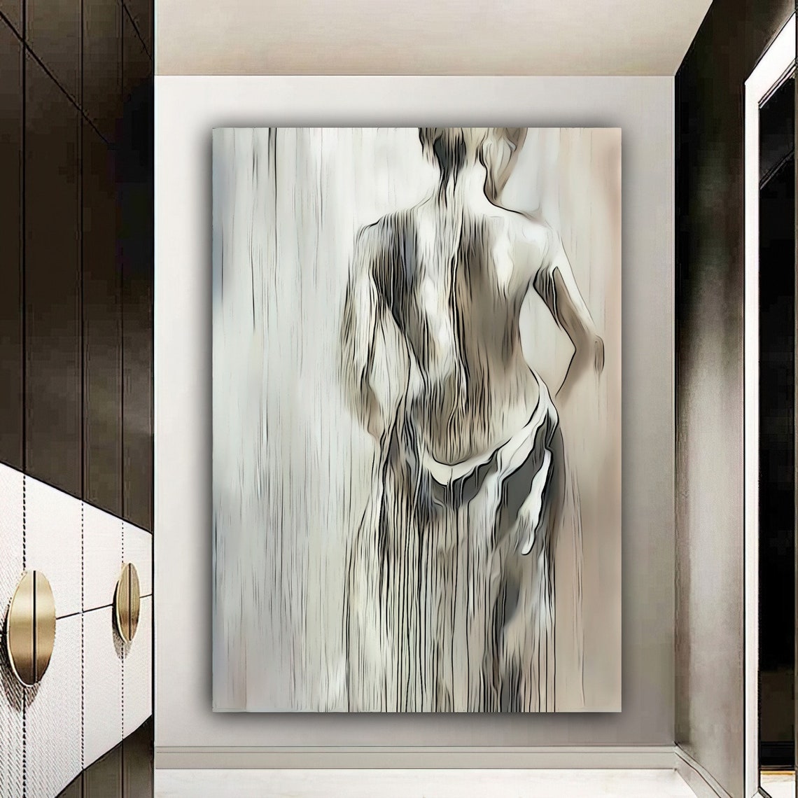 Woman In Wedding Dress Painting Bride Print Woman In White Wedding Dress Wall Decor Bride Painting Woman Poster