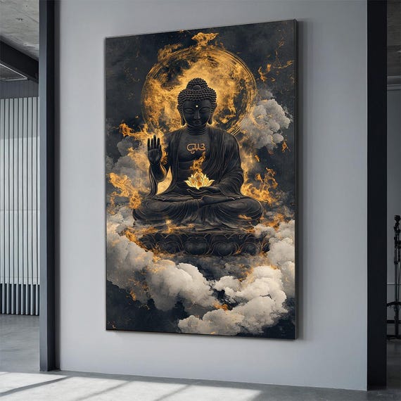 Buddha Meditation Wall Art, Zen Garden Poster