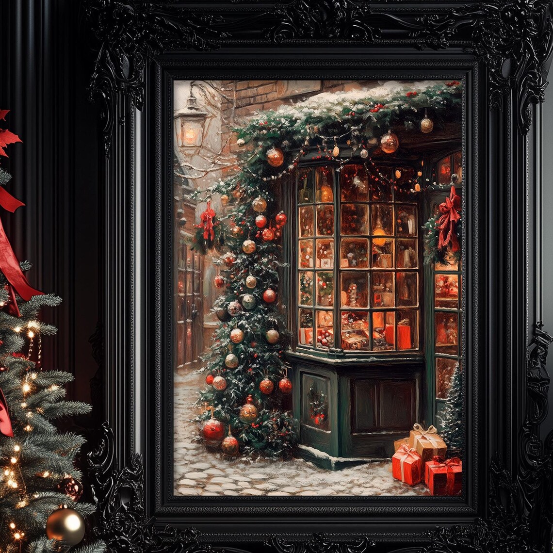 Victorian Christmas Tree, Dark Academia Wall Art Print
