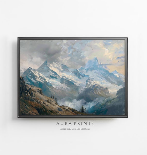 Spring Mountainscape River Wall Art Painting Decor 0116