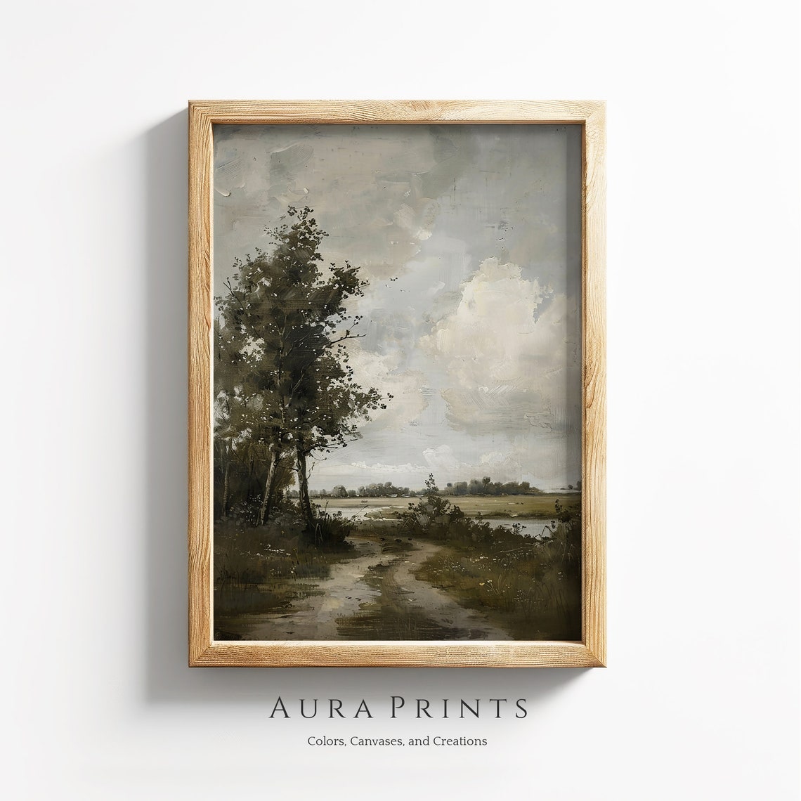 Moody Country Path to the River Rustic Vintage Landscape Poster