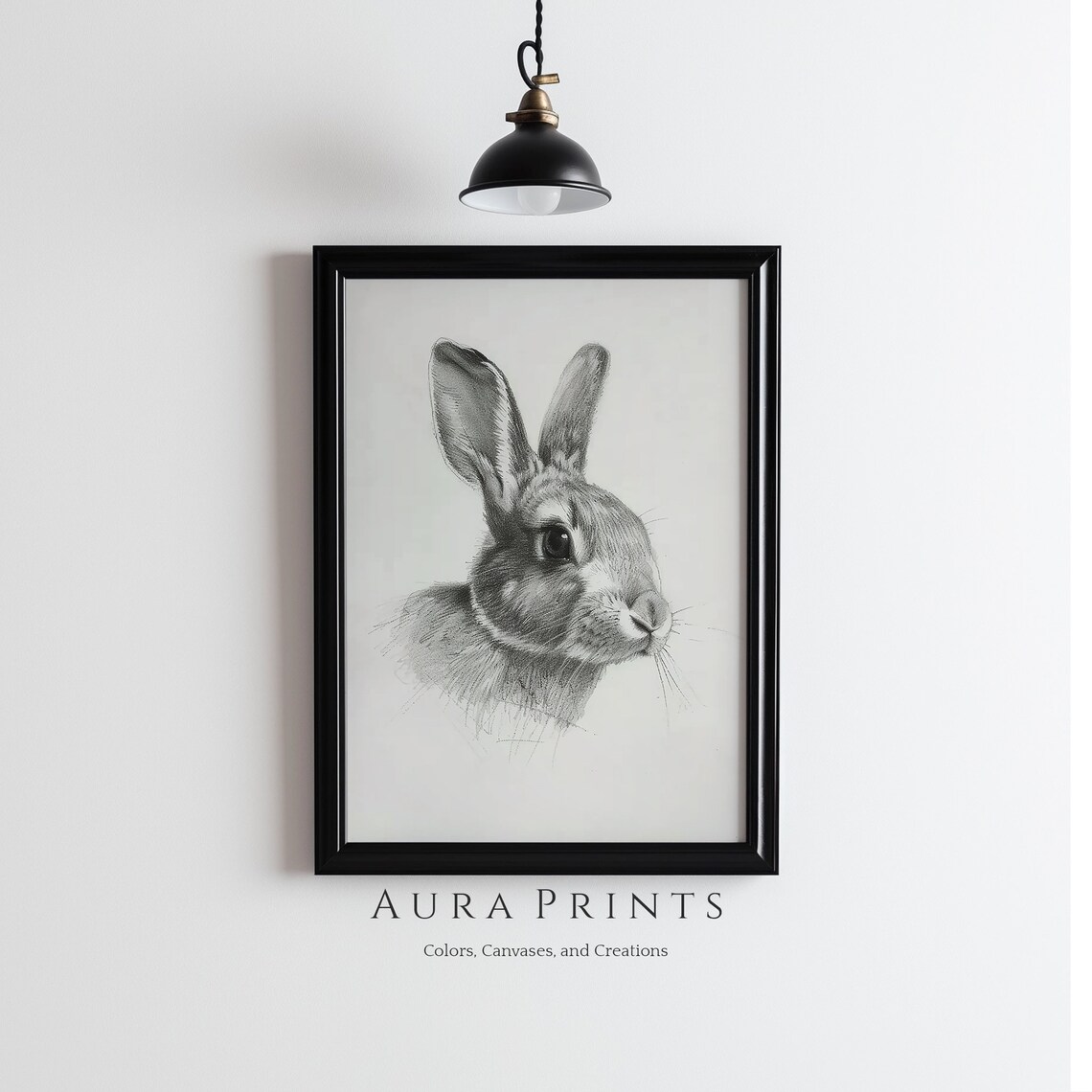 Charming Rabbit Sketch Nature Illustration Vintage Cottage Wall Decor Rustic Farmhouse Gift 0950
