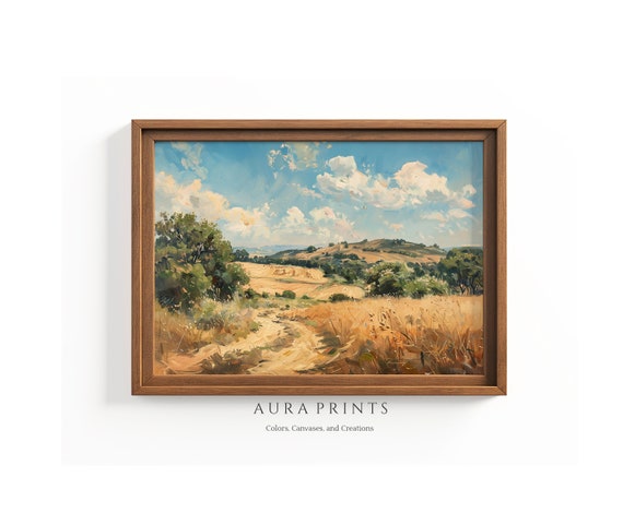 Serene Warm Summer Afternoon Farmhouse Wall Painting For Country Style Home Decor 0507
