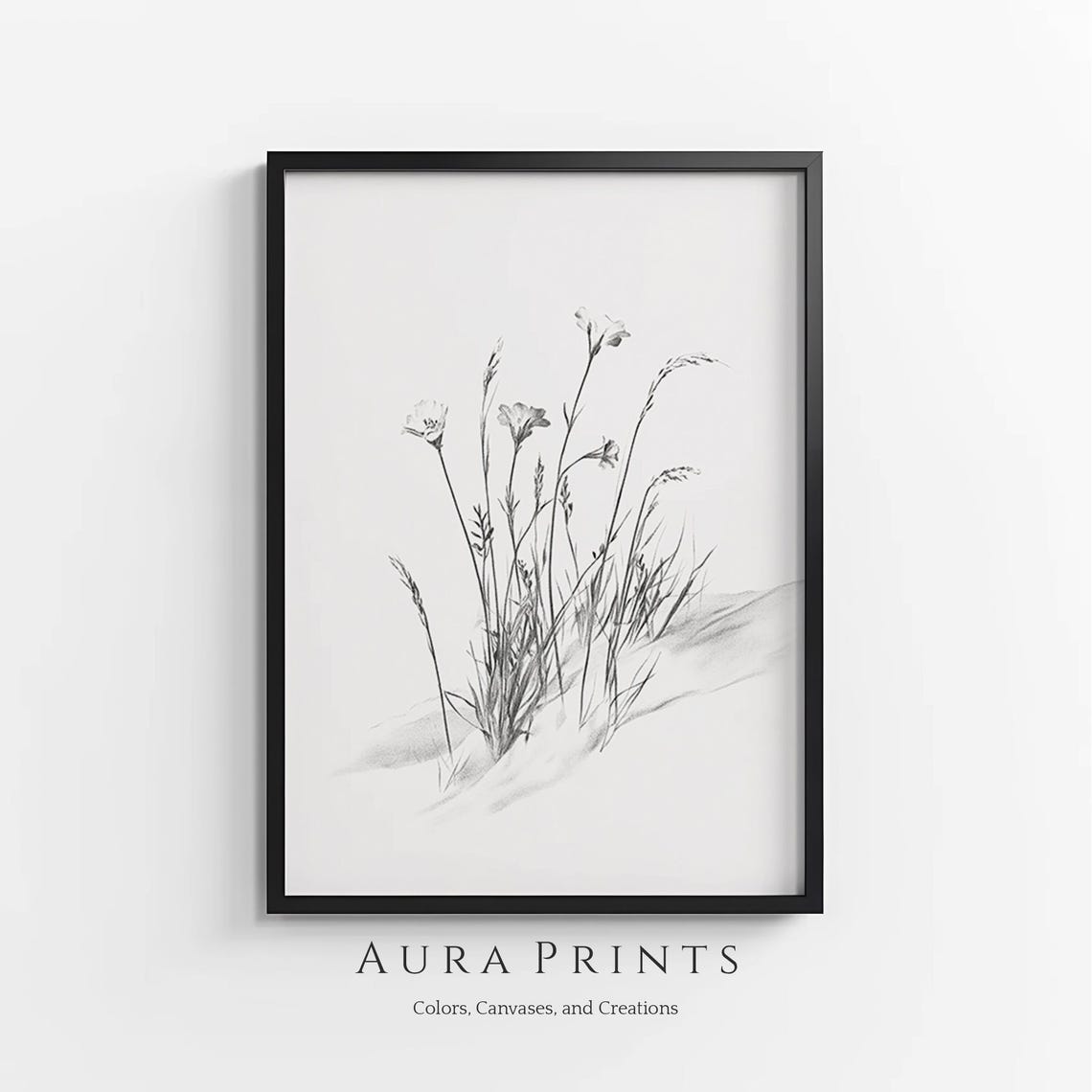 Vintage Botanical Garden Sketch Detailed Floral Line Drawing 1305