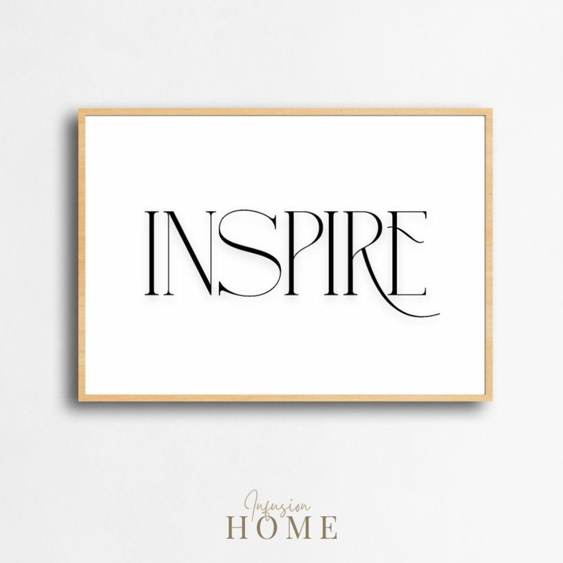 Inspire Typography Print Elegant Black And White Inspirational Art