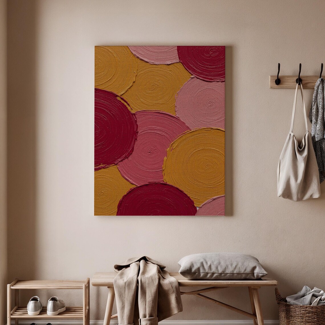 Abstract Circles Art Print Colorful Circle Wall Modern Geometric Poster Bold Circular Decor Minimalist