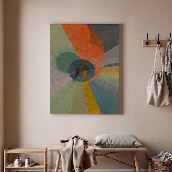 Framed Abstract Art Canvas Print Modern Colorful Geometric Artwork Contemporary Minimalist Wall Decor For Living Room Office
