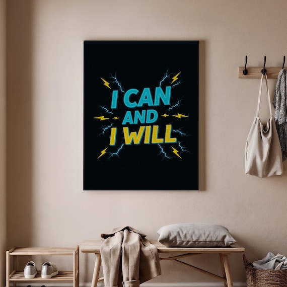 Motivational Quote Wall Art Empowering Canvas Print Bold Typography Poster Positive Energy Home Decor Modern Inspiring