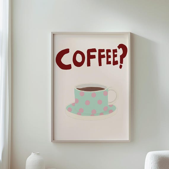 Coffee Art Colorful Cup Wall Kitchen Decor Lover Gift Vibrant Prints Home Coffeethemed Artwork Modern Design