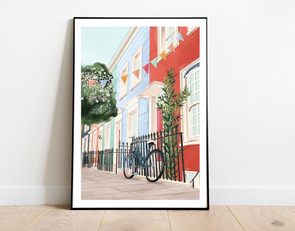 Notting Hill London Art Notting Hill Art Notting Hill Print London Wall Art London Wall Decor London Art Print London Uk