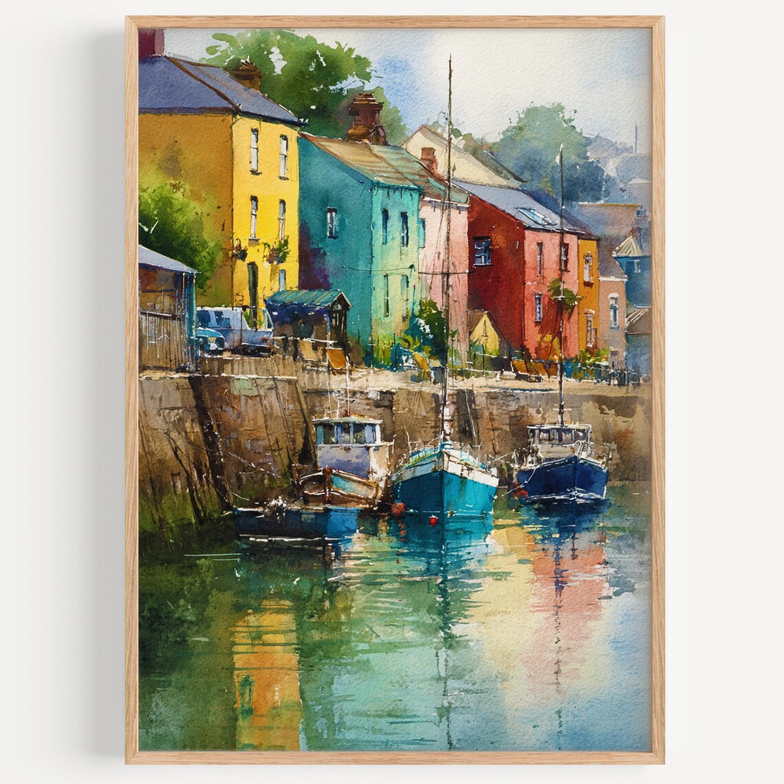 Kinsale Watercolor Ireland Travel Poster, Art Print