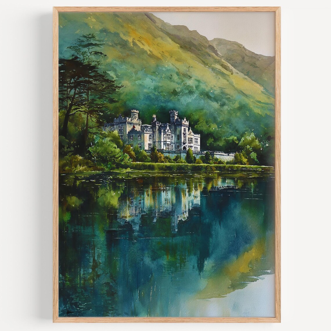 Connemara Watercolor Travel Poster, Ireland Decor