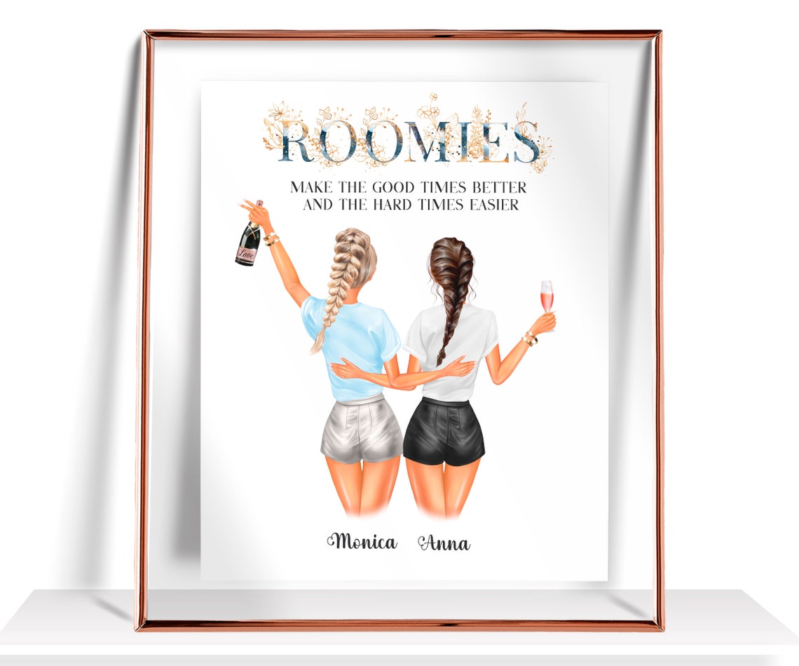 Roomies Make the Good Times Better Heartfelt Roommate Quote Art Print
