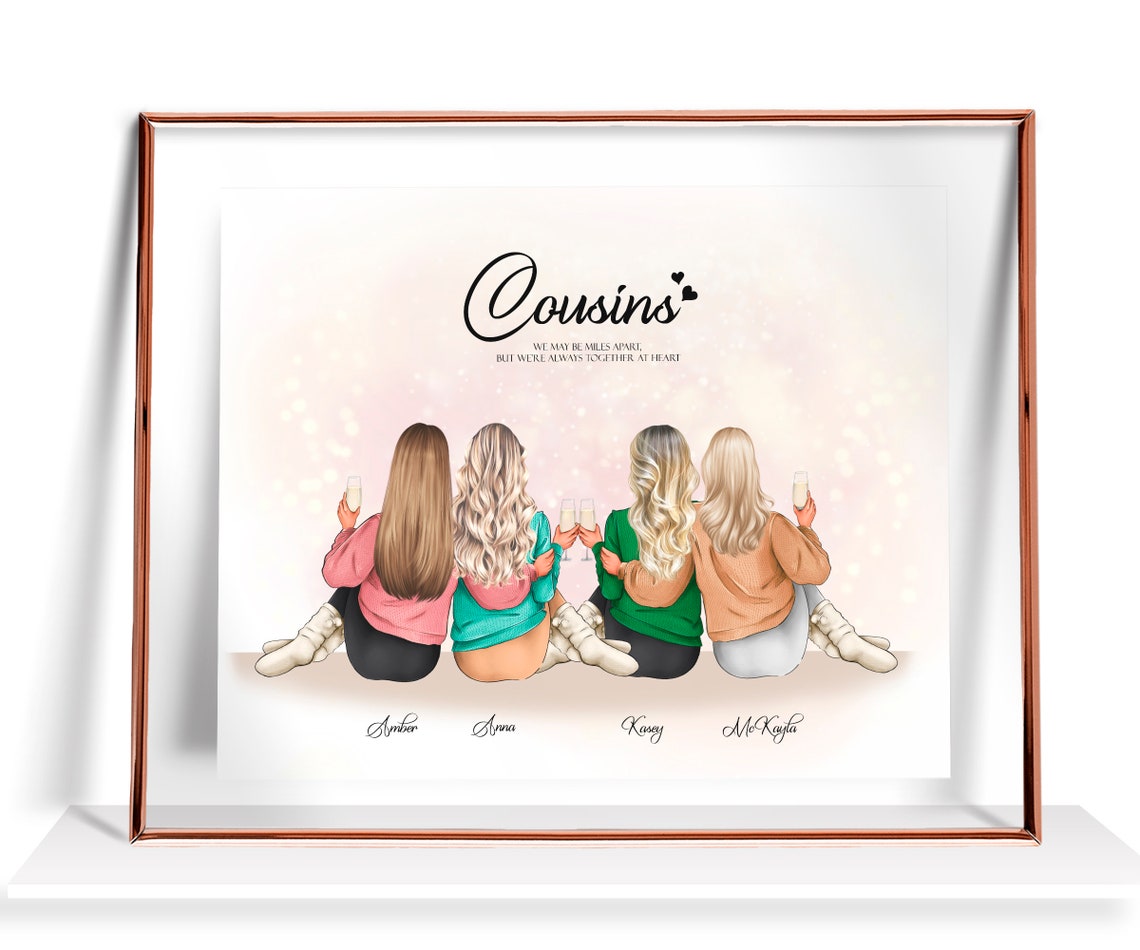 Cousins Miles Apart Always Together At Heart Reunion Gift Poster