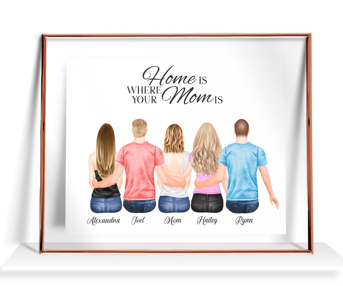 Mothers Day Gift Mother Daughter Gift Personalized Mom Gift Birthday Gifts For Mom Gift From Daughter Family Portrait Mother Day Print