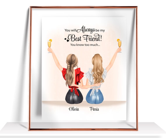 Best Friend Print Custom Best Friend Gift Personalized Friendship Print Best Friend Birthday Gifts Friends Gift Best Friend Gift For Her
