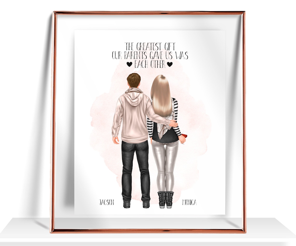 Brother Sister Gifts Custom Brother Sister Print Personalized Gift For Brother From Sister Family Portrait Birthday Gift For Him Sister Gift