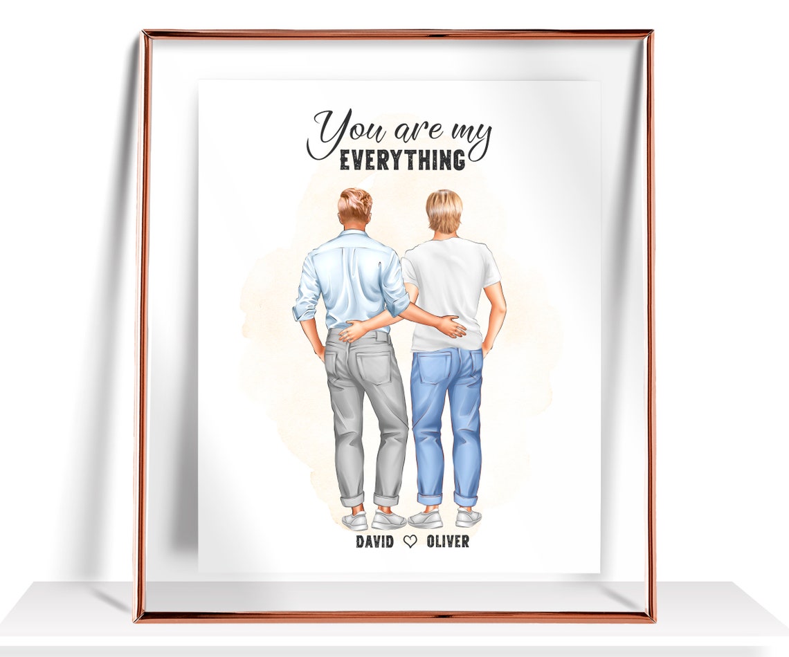 You Are My Everything Romantic Couple Illustration Gift Poster