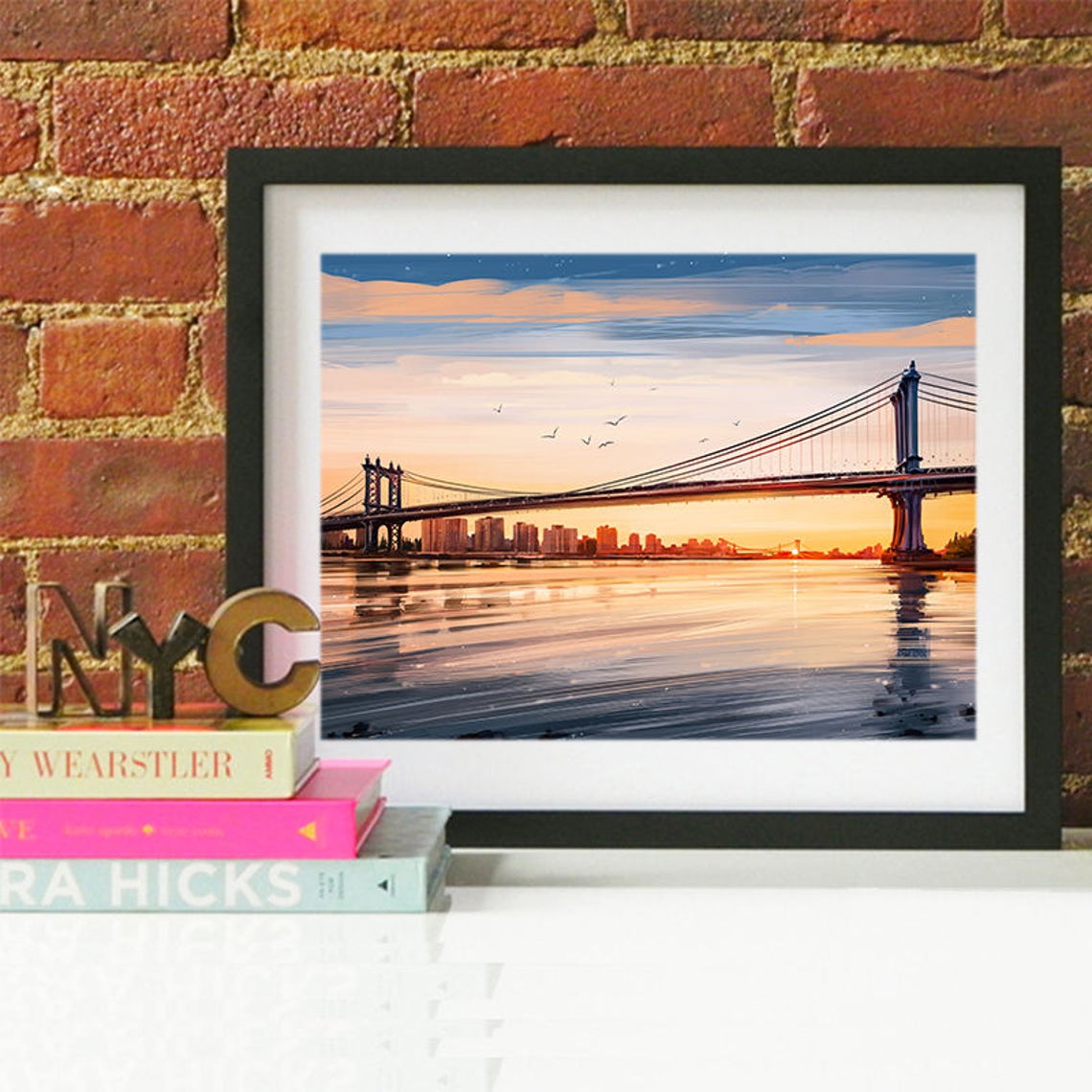 New York City Manhattan Bridge New York City Skyline New York City Art New York City Poster New York City Print New York City Art - Image 2