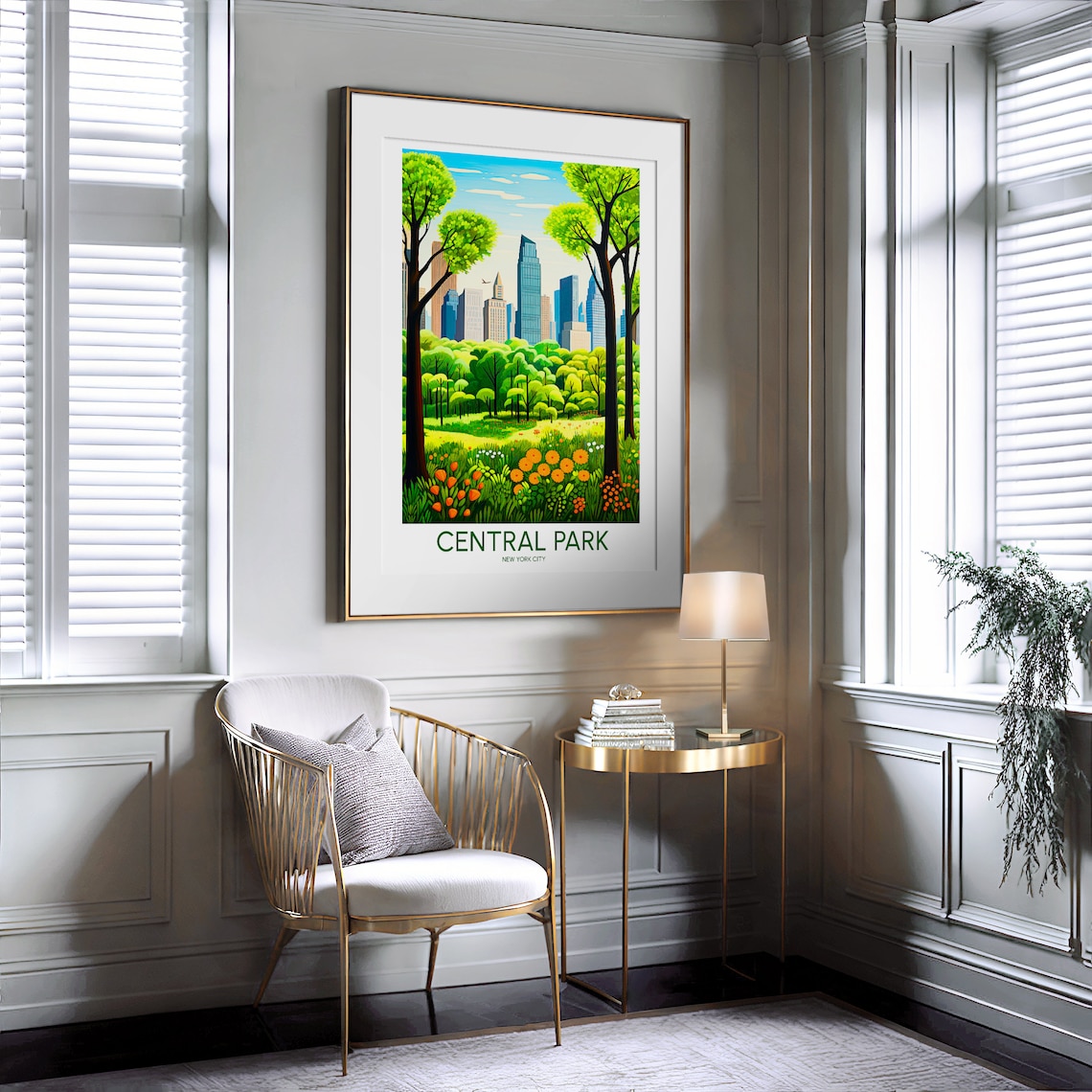 Central Park New York City Spring Bloom Flowers Travel Poster - Image 2