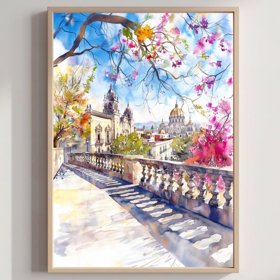 Guadalajara Mexico Watercolor Print Travel Art Poster