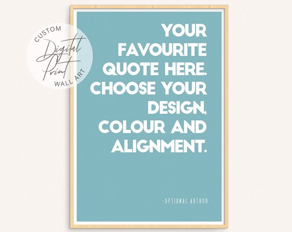 Customizable Favorite Quote Teal Poster Template With Your Own Text Design