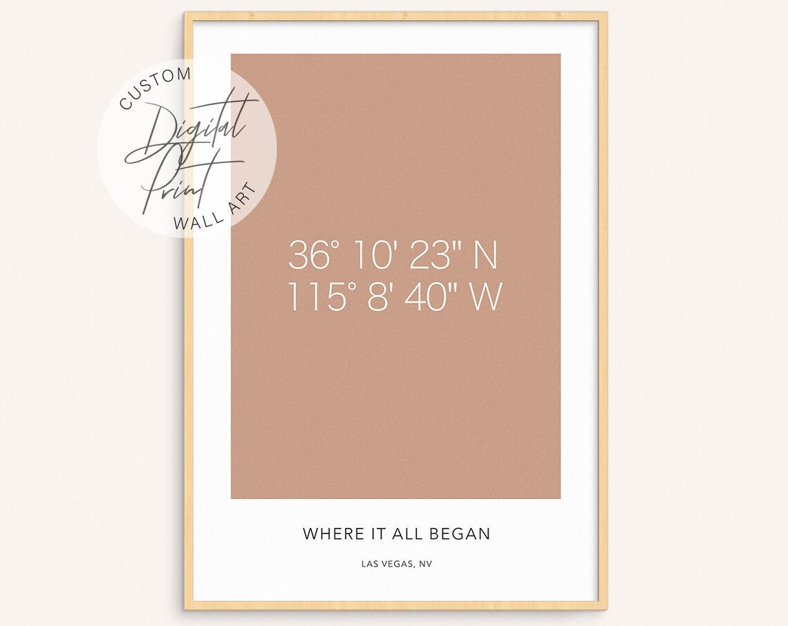 Custom Coordinates Personalized Anniversary Gift - Image 5
