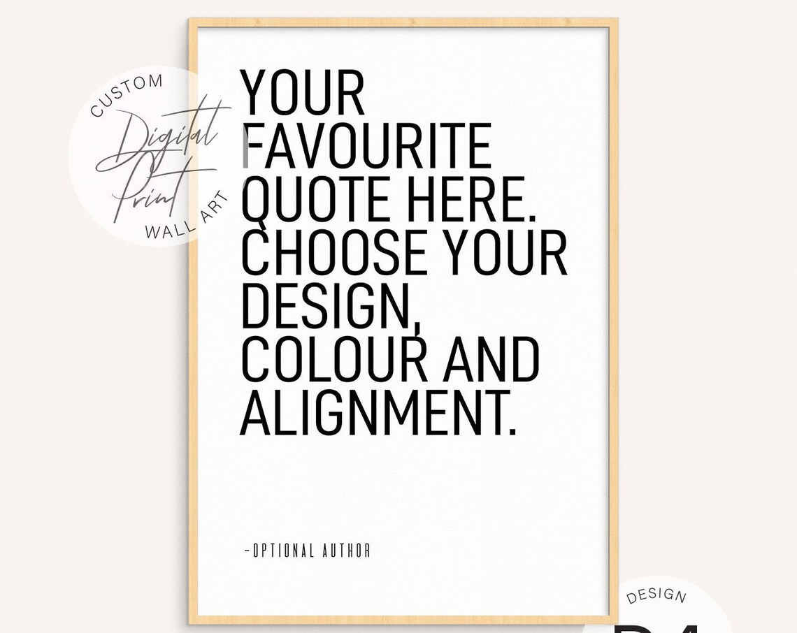 Personalized Custom Quote Typography Art Print