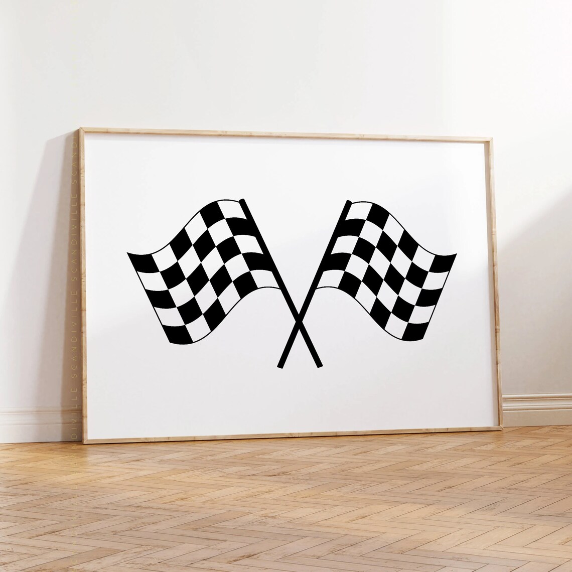 Checkered Race Flags Art Print, Boys Room Decor - Image 4