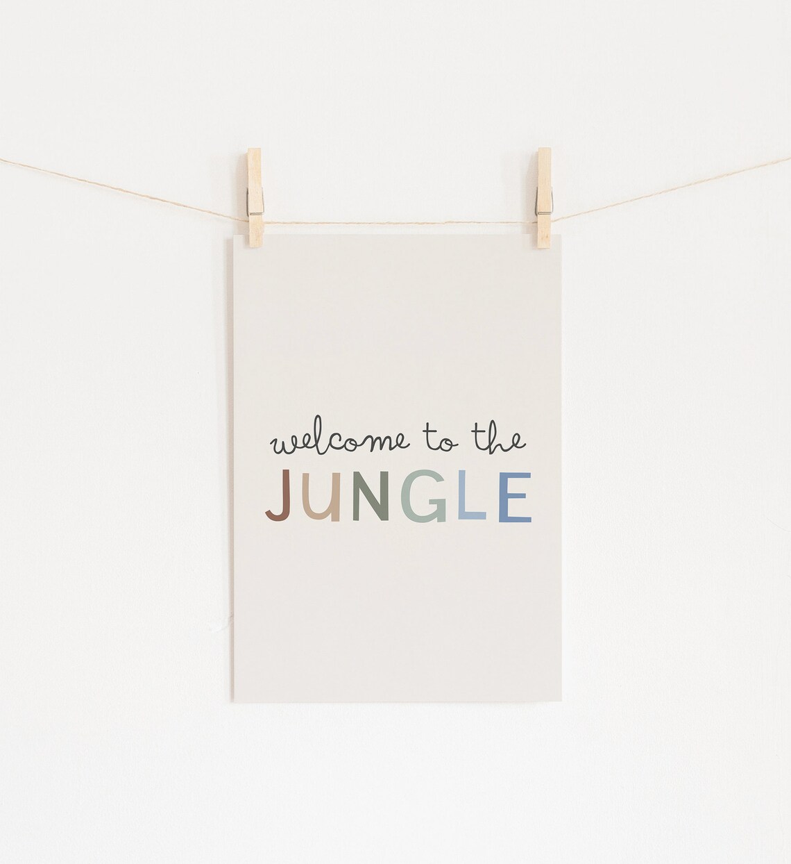 Welcome To The Jungle Colorful Typography Nursery Kids Room Poster - Image 2