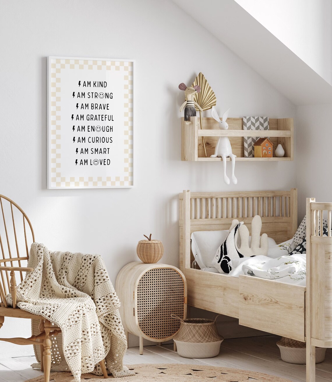 Affirmations Black Nursery Decor Kids Affirmation Poster - Image 2