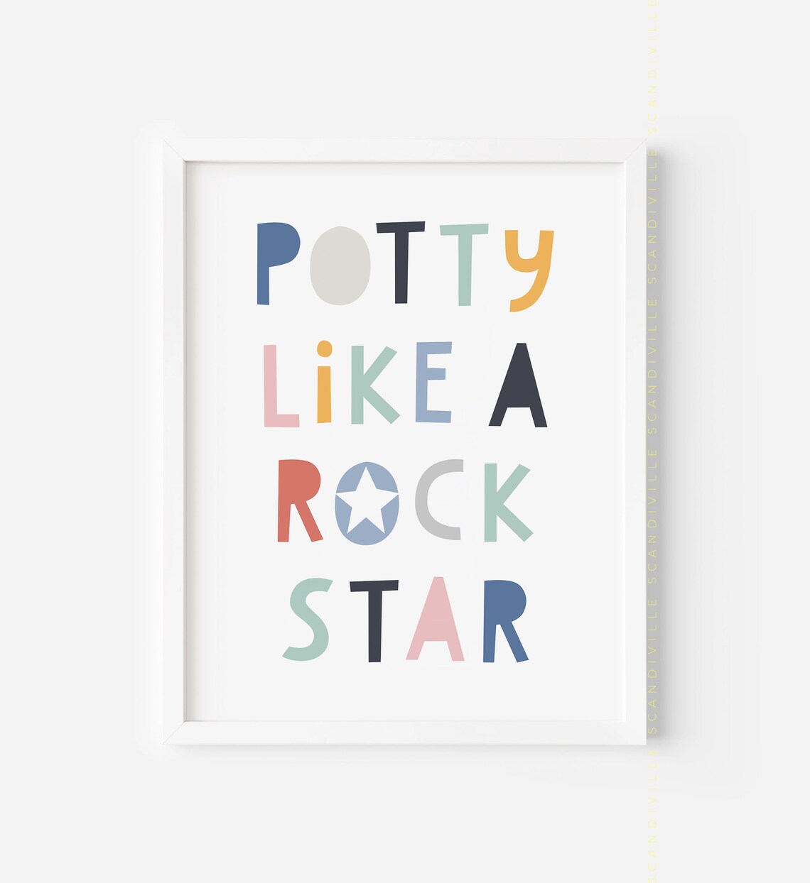 Potty Like A Rock Star Kids Bathroom Art Print - Image 3
