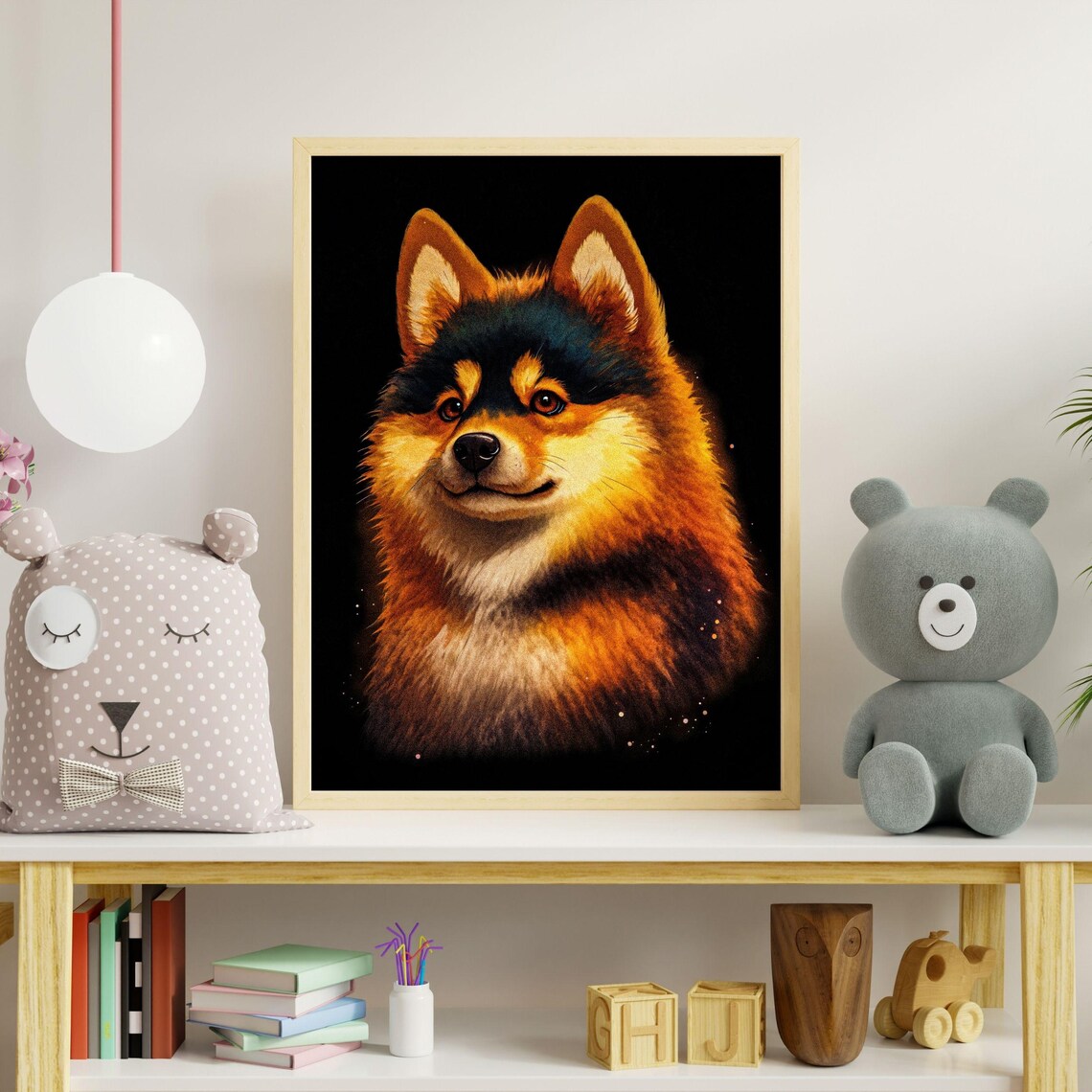 Finnish Lapphund Puppy Blue Eyed Nordic Spitz Dog Portrait Poster - Image 4