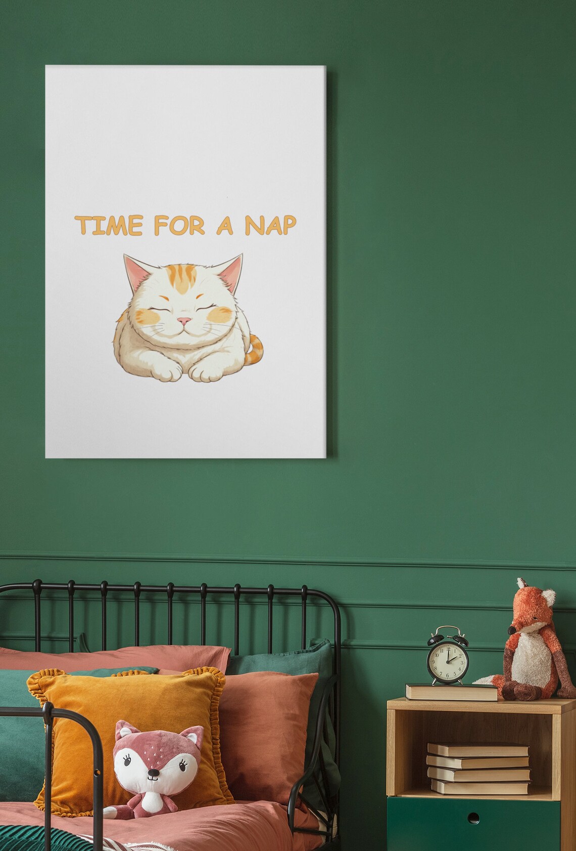 Time For A Nap Sleepy Cat Cute Quote Bedroom Funny Cat Lover Art Poster - Image 3