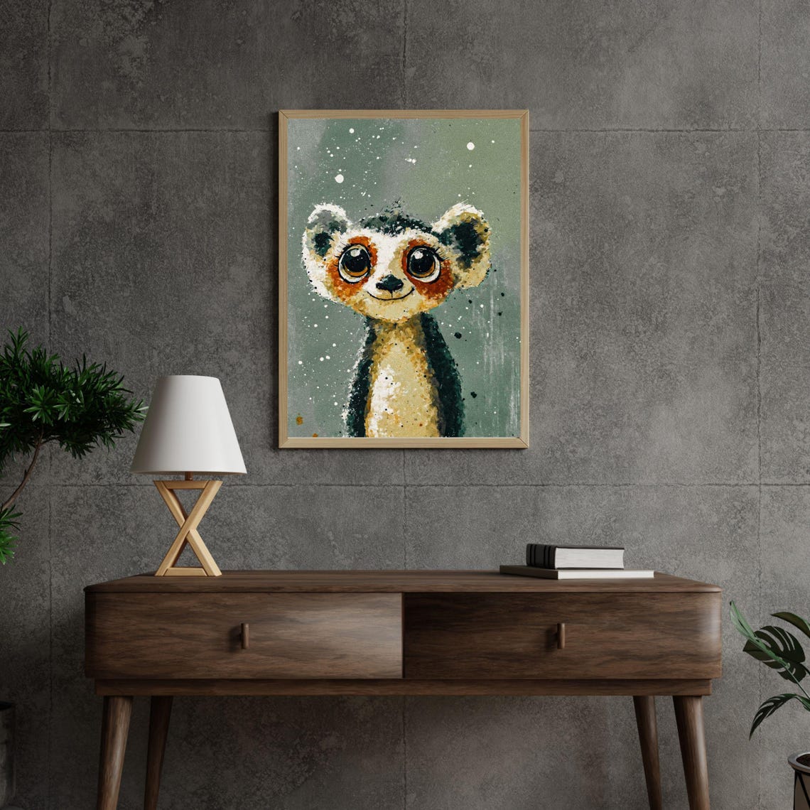Curious Lemur Framed Art Print Kids Room Decor Madagascar Animal Wall Art Nursery Art Baby Shower Gift Jungle Animal Illustrated - Image 7