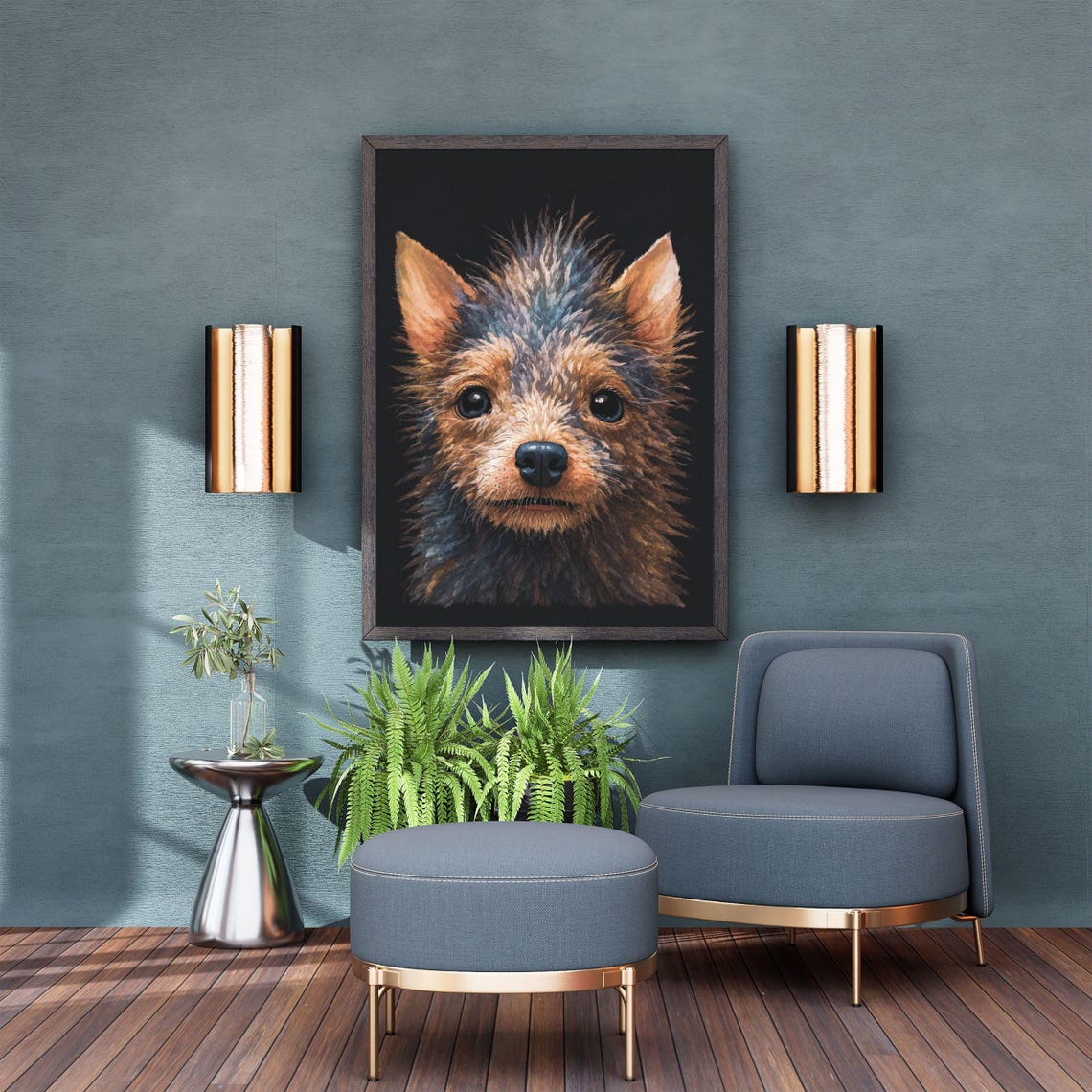 Yorkshire Terrier Puppy Close Up Big Eyes Dog Portrait Poster - Image 8