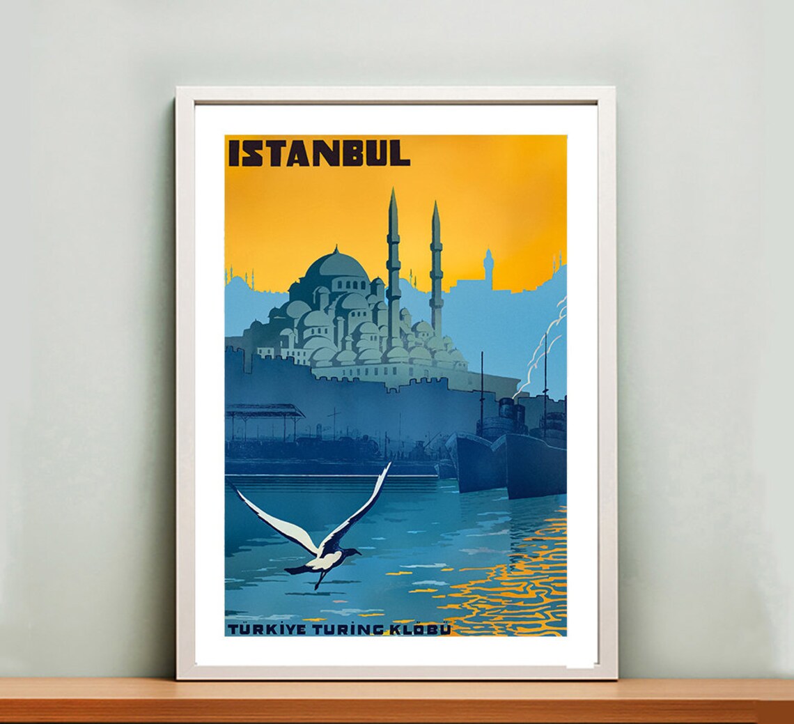Istanbul Turkey Vintage Travel Poster, Retro Travel - Image 2