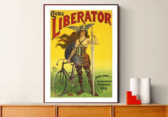 Cycles Liberator Vintage Bicycle Poster Poster Print Or Print Gift Idea Wall Decor