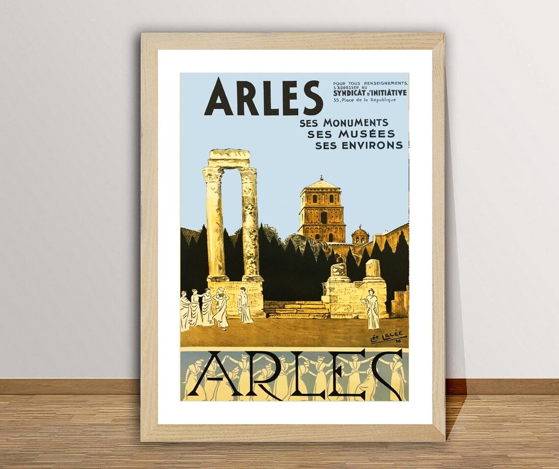 Arles France Vintage Travel Poster, Vacation Poster - Image 2