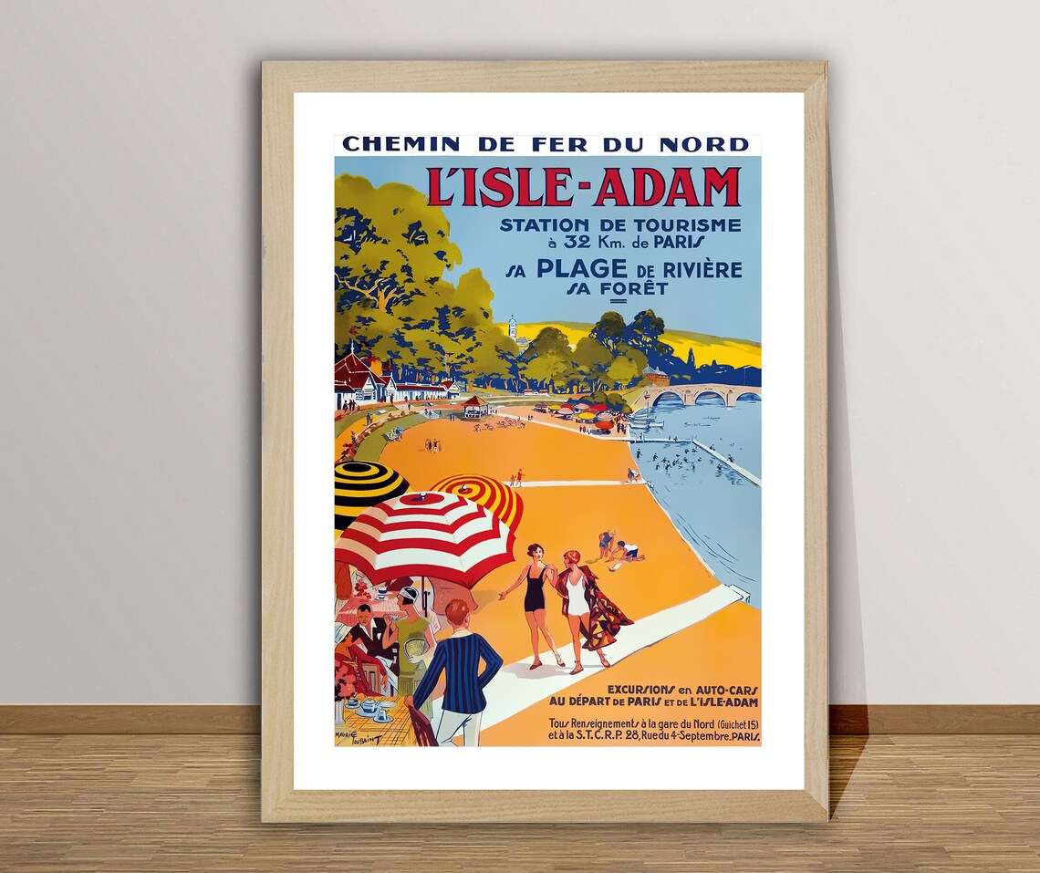 Lisle Adam Station De Tourisme France Vintage Travel Poster